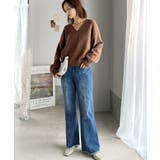 ふわっと軽やか◎メランジ調Vネックニットプルオーバー（長袖） | Classical Elf  | 詳細画像28 