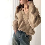 ふわっと軽やか◎メランジ調Vネックニットプルオーバー（長袖） | Classical Elf  | 詳細画像36 