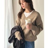 ふわっと軽やか◎メランジ調Vネックニットプルオーバー（長袖） | Classical Elf  | 詳細画像38 