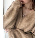 ベージュ | ふわっと軽やか◎メランジ調Vネックニットプルオーバー（長袖） | Classical Elf 