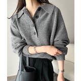 ふんわり＆もっちりな肌ざわり。襟付きラグランスリーブニットプルオーバー（長袖） | Classical Elf  | 詳細画像14 