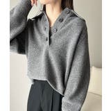 ふんわり＆もっちりな肌ざわり。襟付きラグランスリーブニットプルオーバー（長袖） | Classical Elf  | 詳細画像15 