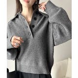 ふんわり＆もっちりな肌ざわり。襟付きラグランスリーブニットプルオーバー（長袖） | Classical Elf  | 詳細画像18 