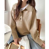 ふんわり＆もっちりな肌ざわり。襟付きラグランスリーブニットプルオーバー（長袖） | Classical Elf  | 詳細画像23 