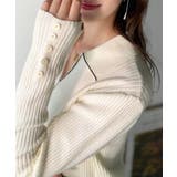 首元の抜けで細見え。インナーにも使える万能トップス♪配色ラインデザイン衿付きリブ… | Classical Elf  | 詳細画像9 