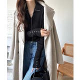 首元の抜けで細見え。インナーにも使える万能トップス♪配色ラインデザイン衿付きリブ… | Classical Elf  | 詳細画像16 