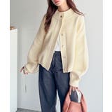 シンプルで洗練されたデザインが魅力！サイドドロスト比翼ニットブルゾン | Classical Elf  | 詳細画像7 