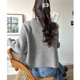 シンプルで洗練されたデザインが魅力！サイドドロスト比翼ニットブルゾン | Classical Elf  | 詳細画像16 