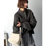 シンプルで洗練されたデザインが魅力！サイドドロスト比翼ニットブルゾン | Classical Elf  | 詳細画像25 