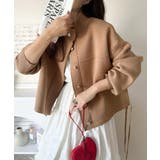 シンプルで洗練されたデザインが魅力！サイドドロスト比翼ニットブルゾン | Classical Elf  | 詳細画像32 