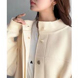 シンプルで洗練されたデザインが魅力！サイドドロスト比翼ニットブルゾン | Classical Elf  | 詳細画像38 