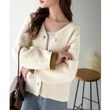 袖先から薫る。こなれ感たっぷりのこっくり配色。Wフェイス裏配色Vネックカーディガ… | Classical Elf  | 詳細画像7 