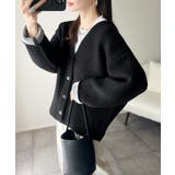 袖先から薫る。こなれ感たっぷりのこっくり配色。Wフェイス裏配色Vネックカーディガ… | Classical Elf  | 詳細画像8 