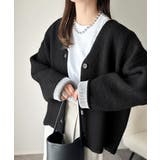 袖先から薫る。こなれ感たっぷりのこっくり配色。Wフェイス裏配色Vネックカーディガ… | Classical Elf  | 詳細画像12 