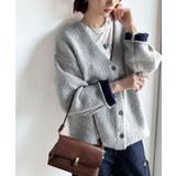 袖先から薫る。こなれ感たっぷりのこっくり配色。Wフェイス裏配色Vネックカーディガ… | Classical Elf  | 詳細画像16 