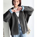 袖先から薫る。こなれ感たっぷりのこっくり配色。Wフェイス裏配色Vネックカーディガ… | Classical Elf  | 詳細画像27 