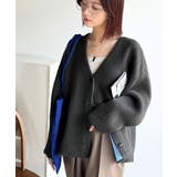 袖先から薫る。こなれ感たっぷりのこっくり配色。Wフェイス裏配色Vネックカーディガ… | Classical Elf  | 詳細画像31 
