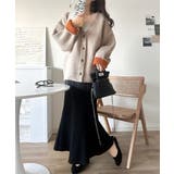 袖先から薫る。こなれ感たっぷりのこっくり配色。Wフェイス裏配色Vネックカーディガ… | Classical Elf  | 詳細画像37 