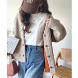 袖先から薫る。こなれ感たっぷりのこっくり配色。Wフェイス裏配色Vネックカーディガ… | Classical Elf  | 詳細画像38 