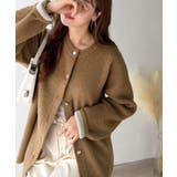 絶妙な配色がお洒落心をくすぐる!ダブルフェイスフェザーカーディガン | Classical Elf | 詳細画像11