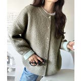 絶妙な配色がお洒落心をくすぐる!ダブルフェイスフェザーカーディガン | Classical Elf | 詳細画像17