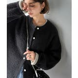 絶妙な配色がお洒落心をくすぐる!ダブルフェイスフェザーカーディガン | Classical Elf | 詳細画像1