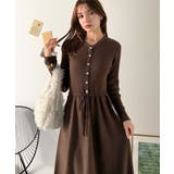 一枚で上品なラク可愛いが完成！ウエストリボンニットワンピース（ロング丈） | Classical Elf  | 詳細画像12 