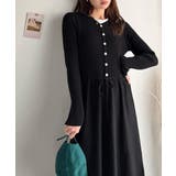 一枚で上品なラク可愛いが完成！ウエストリボンニットワンピース（ロング丈） | Classical Elf  | 詳細画像5 