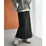 ブラック | 微光沢素材が叶える大人の余裕。ウエスト2wayふんわり楊柳プリーツスカート(ロン… | Classical Elf