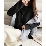 ブラック | 品よく、楽ちん。大人の余裕が漂う。シルケット素材 レイヤード ラウンドヘム | Classical Elf