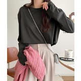 チャコール | 品よく、楽ちん。大人の余裕が漂う。シルケット素材 レイヤード ラウンドヘム | Classical Elf