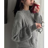 グレー | クラシカルなアラン編みが映える♪秋冬ムードをグッと高めるケーブルニットセーター | Classical Elf