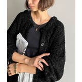 ブラック | エアリーな抜け感。大人のリボンヤーン前後2wayニットカーディガン（長袖） | Classical Elf 