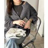 チャコール | エアリーな抜け感。大人のリボンヤーン前後2wayニットカーディガン（長袖） | Classical Elf 