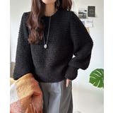 ブラック | ゆるっとシルエットで大人可愛く!ぽわん袖クルーネックPO(長袖) | Classical Elf