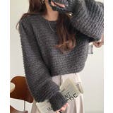 チャコール | ゆるっとシルエットで大人可愛く!ぽわん袖クルーネックPO(長袖) | Classical Elf