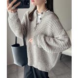 ライトグレー | ふんわり愛されスタイル♪前後2wayヘンリーネックニット(長袖) | Classical Elf