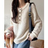 ふんわり愛されスタイル♪前後2wayヘンリーネックニット(長袖) | Classical Elf | 詳細画像1