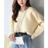 ゆるリブの抜け感。ドルマン袖クルーネックニットトップス(長袖) | Classical Elf | 詳細画像11