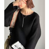 ゆるリブの抜け感。ドルマン袖クルーネックニットトップス(長袖) | Classical Elf | 詳細画像15