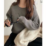 ゆるリブの抜け感。ドルマン袖クルーネックニットトップス(長袖) | Classical Elf | 詳細画像24