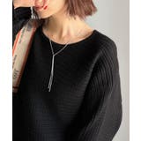 ブラック | ゆるリブの抜け感。ドルマン袖クルーネックニットトップス(長袖) | Classical Elf