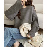 ゆるリブの抜け感。ドルマン袖クルーネックニットトップス(長袖) | Classical Elf | 詳細画像26