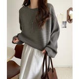 ゆるリブの抜け感。ドルマン袖クルーネックニットトップス(長袖) | Classical Elf | 詳細画像28