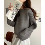 ゆるリブの抜け感。ドルマン袖クルーネックニットトップス(長袖) | Classical Elf | 詳細画像31