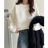 ゆるリブの抜け感。ドルマン袖クルーネックニットトップス(長袖) | Classical Elf | 詳細画像1