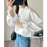 オフホワイト | ひとさじの甘さ。微光沢仕立て、シルケット加工ハイネックキャンディスリーブTシャツ… | Classical Elf 