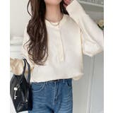 アイボリー | ニットのぬくもりに、少しのアクセント。前後2wayヘンリーネックニットプルオーバ… | Classical Elf