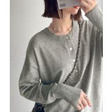 グレー | ニットのぬくもりに、少しのアクセント。前後2wayヘンリーネックニットプルオーバ… | Classical Elf