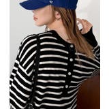 ブラックボーダーA | ニットのぬくもりに、少しのアクセント。前後2wayヘンリーネックニットプルオーバ… | Classical Elf